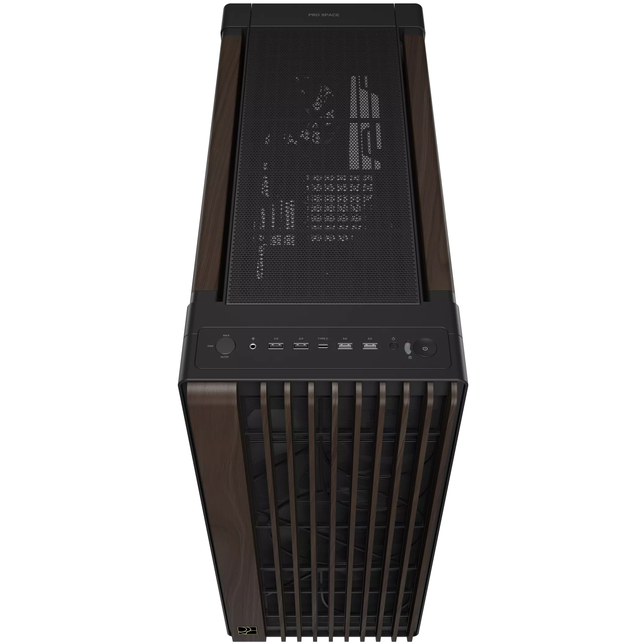 A large main feature product image of ASUS ProArt PA602 Wood Edition Mid Tower Case - Modern Black
