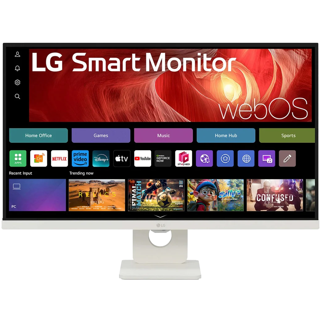 A large main feature product image of LG 27U731SA-W - 27" 4K 2160p 60Hz IPS Smart Monitor with webOS