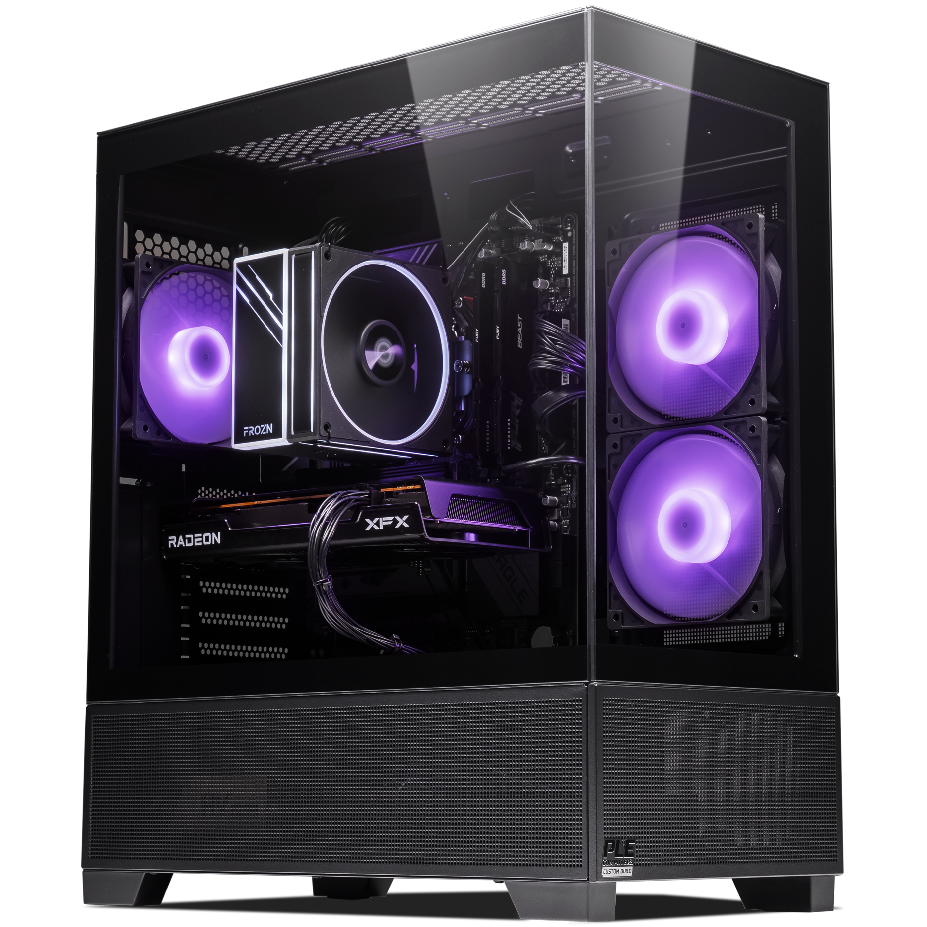 A large main feature product image of PLE Cypher RX 7600 Prebuilt Ready To Go Gaming PC