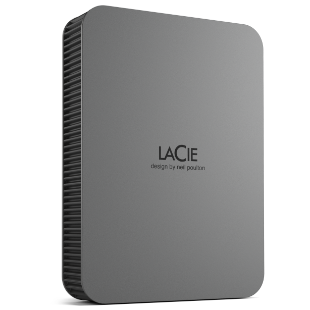 A large main feature product image of LaCie Mobile Drive Secure USB-C Portable HDD - 4TB  Space Grey