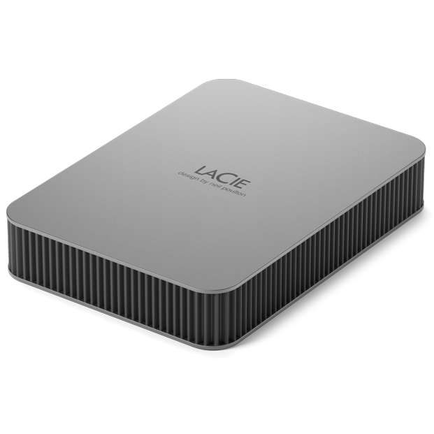 A large main feature product image of LaCie Mobile Drive Secure USB-C Portable HDD - 5TB - Moon Silver