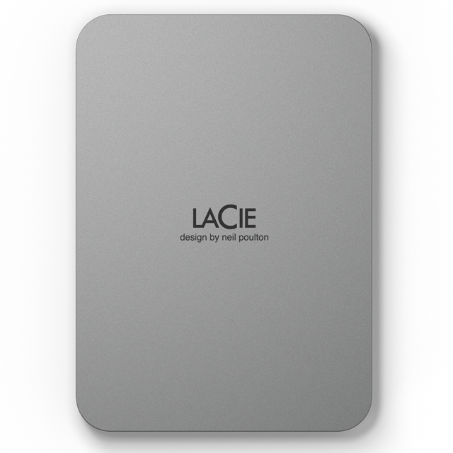 A large main feature product image of LaCie Mobile Drive USB-C Portable HDD  - 1TB - Moon Silver
