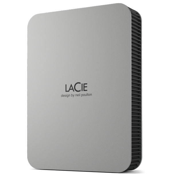 A large main feature product image of LaCie Mobile Drive USB-C Portable HDD - 4TB - Moon Silver