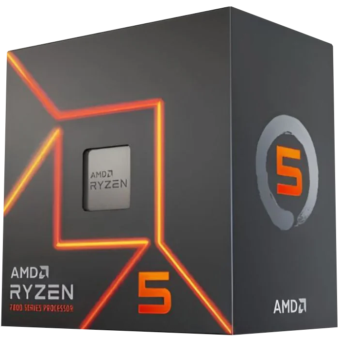 A large main feature product image of AMD Ryzen 5 7500F 6 Core 12 Thread Up To 5.0GHz AM5 - With Wraith Stealth Cooler