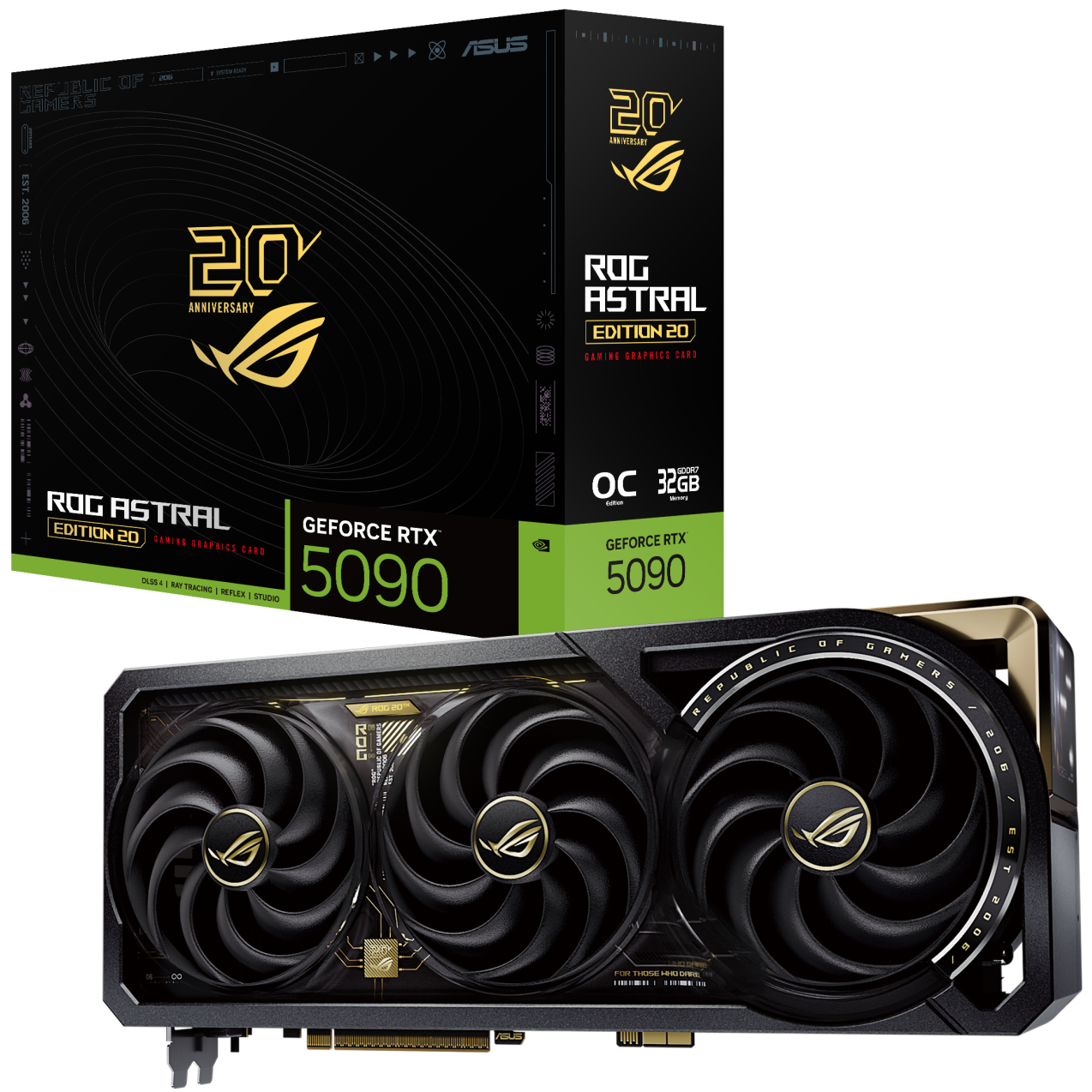 A large main feature product image of ASUS GeForce RTX 5090 ROG Astral 32GB GDDR7 - Edition 20