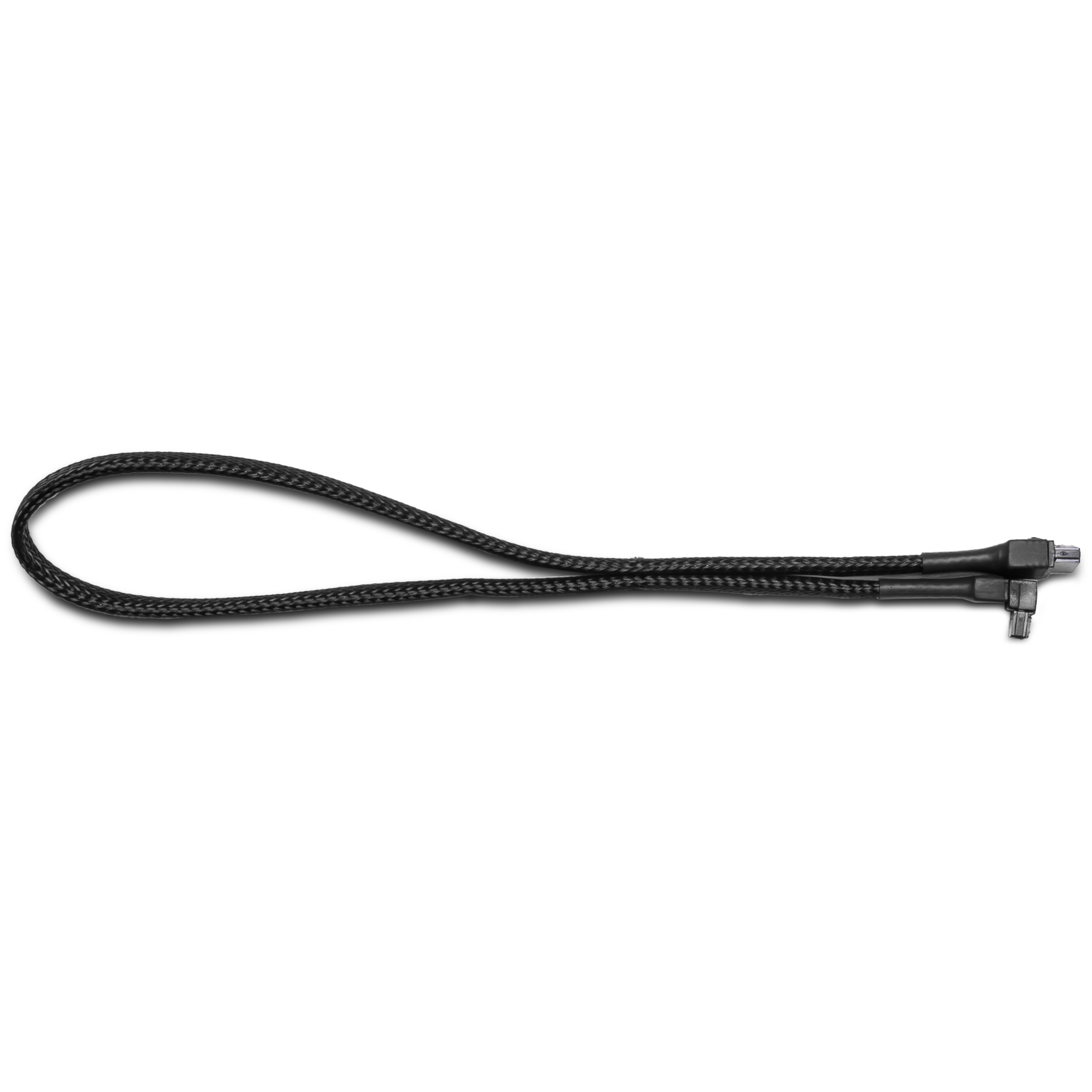 A large main feature product image of GamerChief SATA 45cm Sleeved Cable Latched 90 Degree (Black)