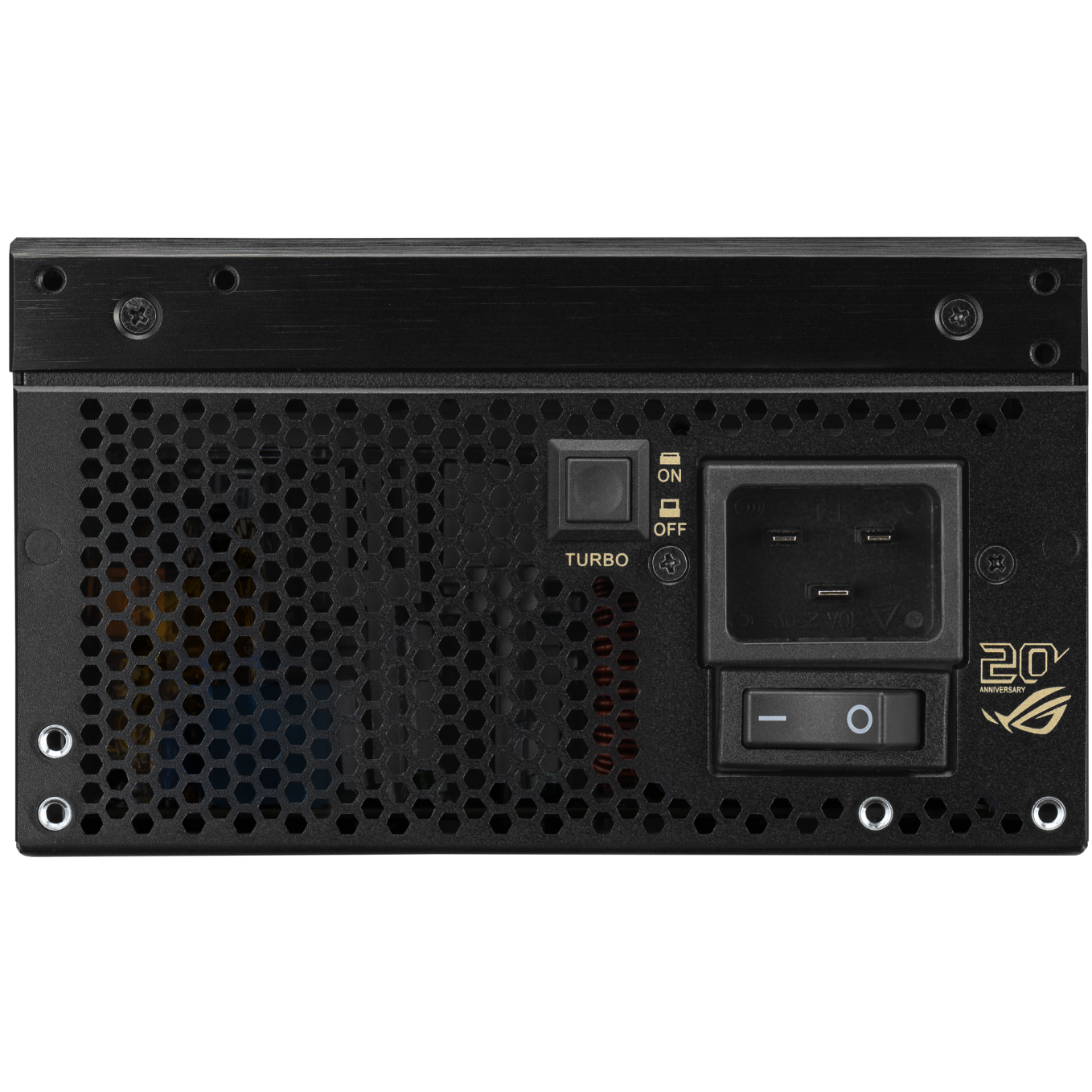 A large main feature product image of ASUS ROG Thor 3000W Titanium III PCIe 5.1 ATX Modular 15A PSU - Edition 20 w/ ROG Equalizer Cable