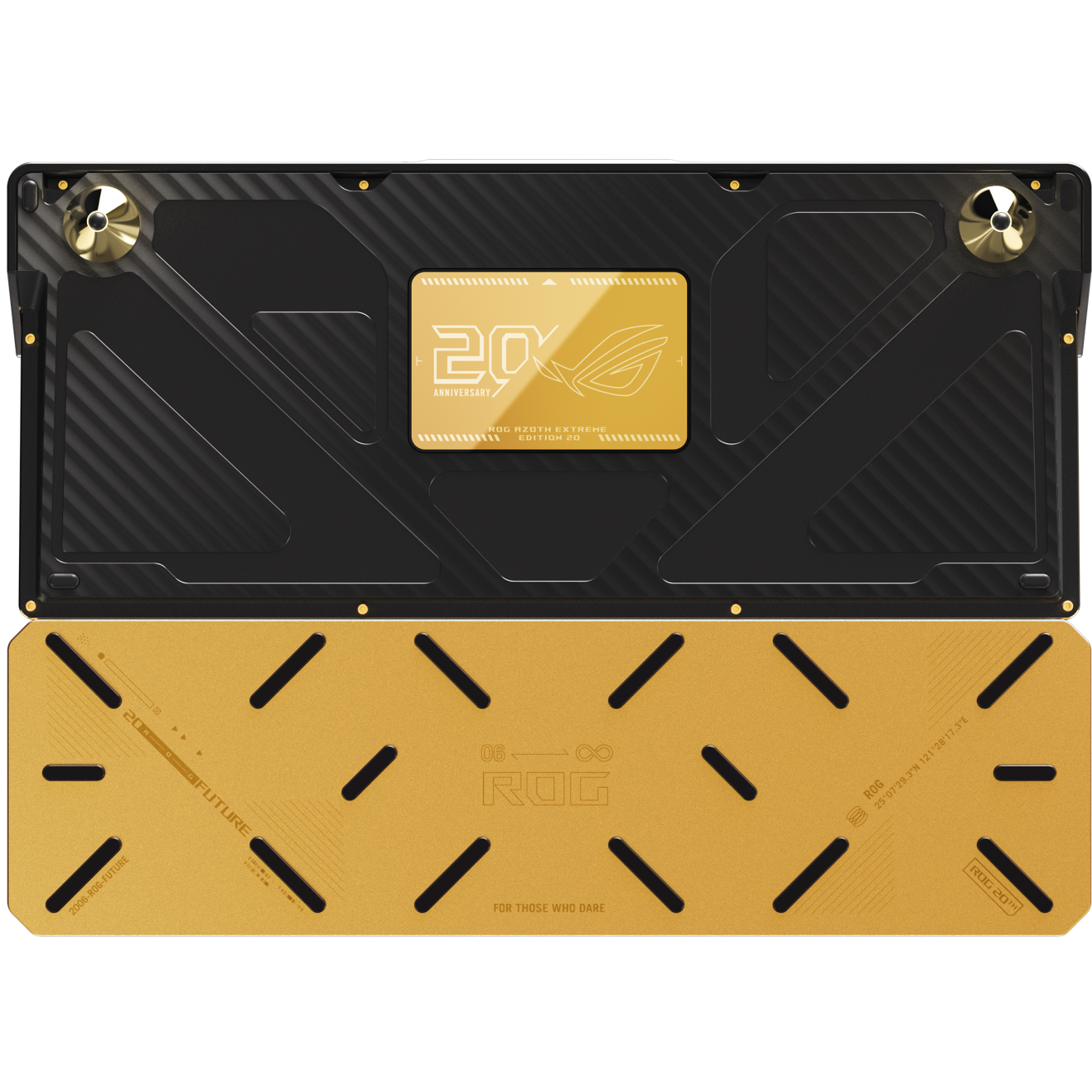 A large main feature product image of ASUS ROG Azoth Extreme 75% Hot-Swap RGB Wireless Mechanical Keyboard - Edition 20 Storm Switch