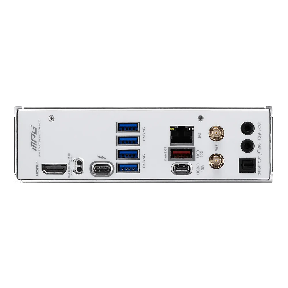 A large main feature product image of MSI MPG B860I Edge Ti WiFi LGA1851 Mini-ITX Desktop Motherboard