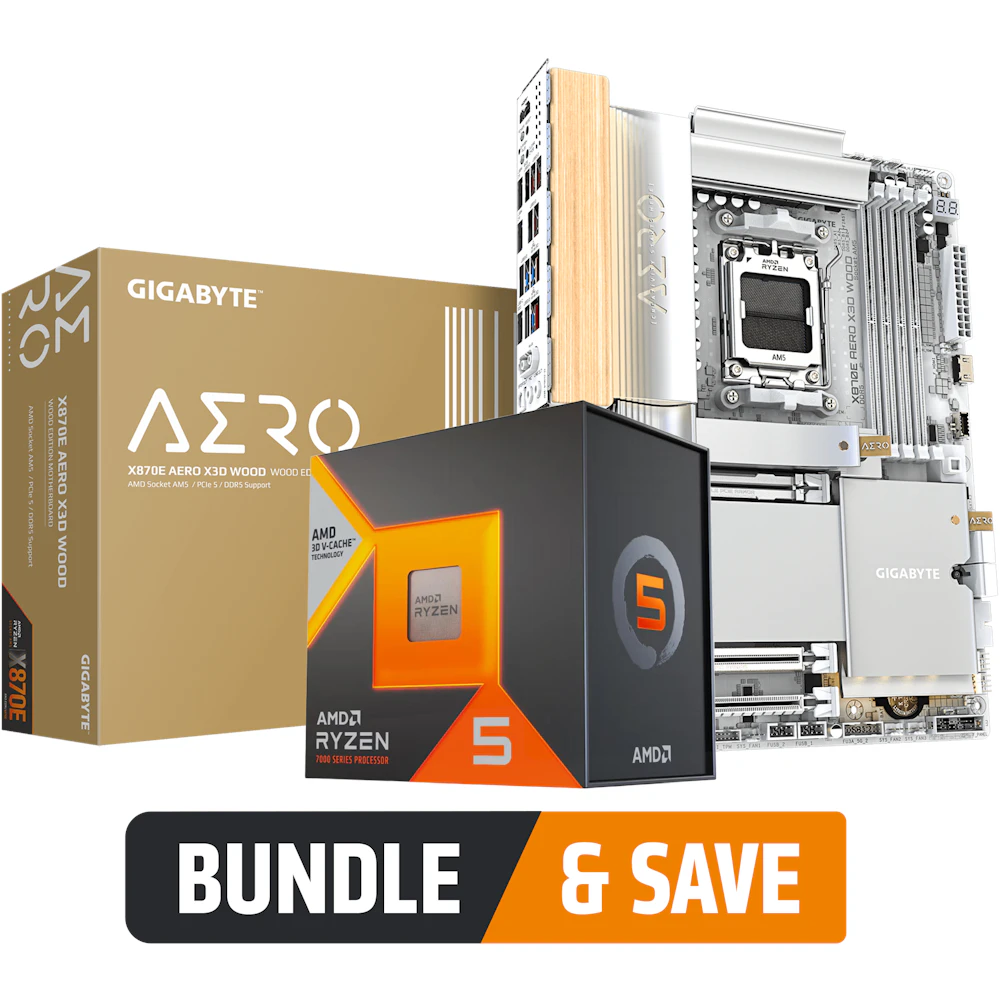 A large main feature product image of Gigabyte AMD X3D Bundle