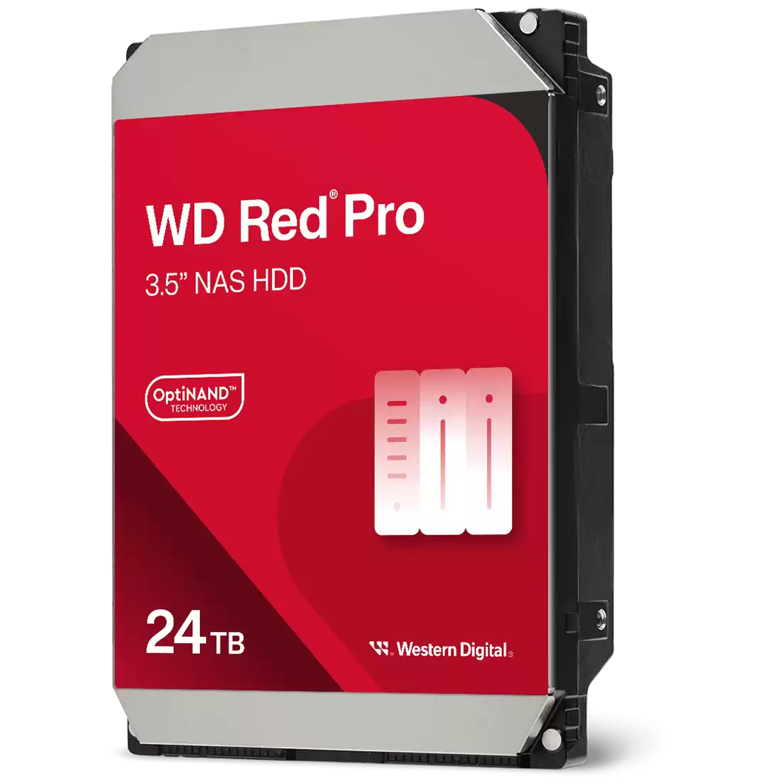 A large main feature product image of WD Red Pro 3.5" NAS HDD - 24TB 512MB