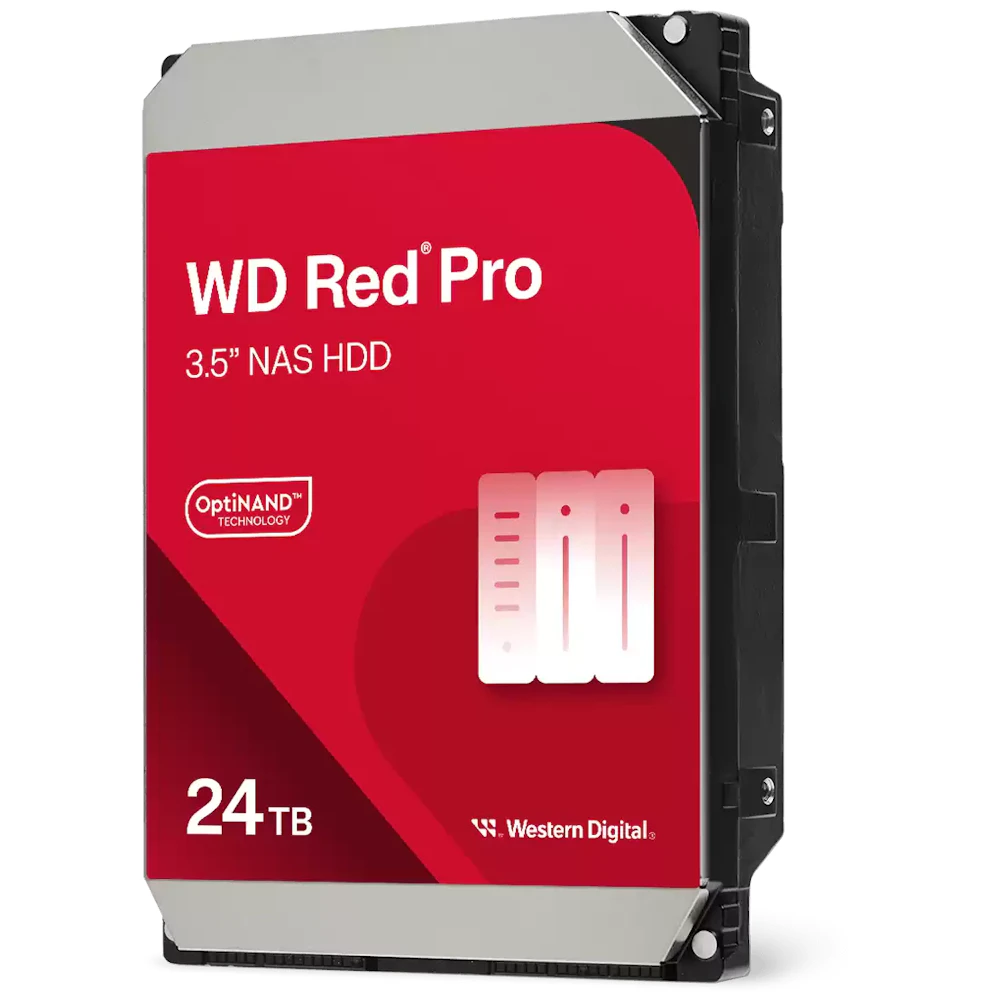 A large main feature product image of WD Red Pro 3.5" NAS HDD - 24TB 512MB