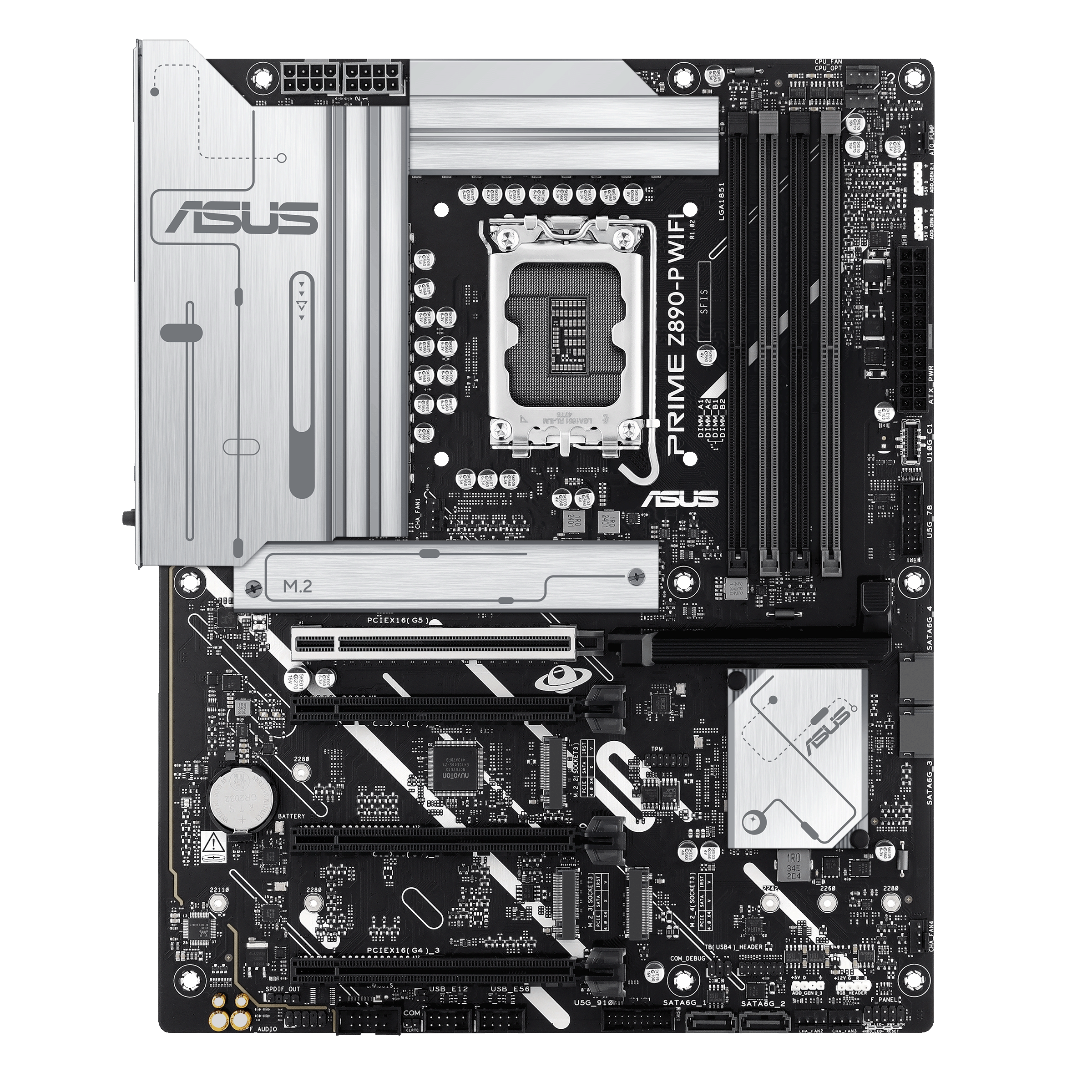 A large main feature product image of EX-DEMO ASUS PRIME Z890-P WiFi-CSM LGA1851 ATX Desktop Motherboard