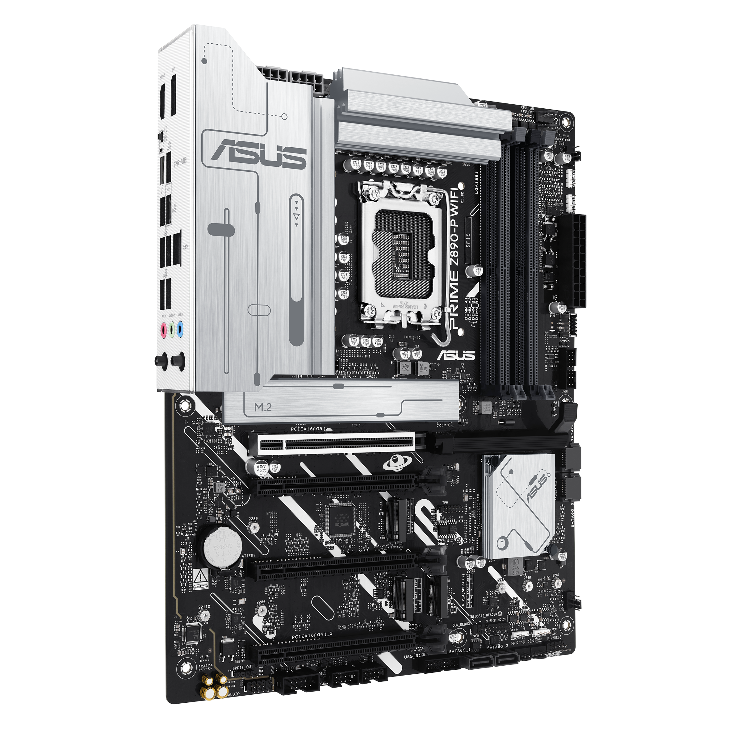 A large main feature product image of EX-DEMO ASUS PRIME Z890-P WiFi-CSM LGA1851 ATX Desktop Motherboard
