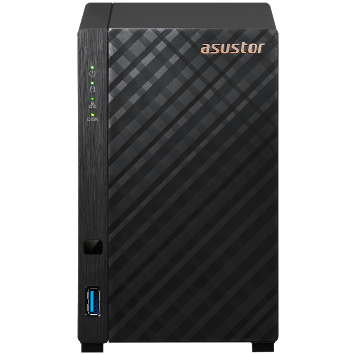 A large main feature product image of Asustor DRIVESTORE 2 Gen2 2 Bay NAS - 1.7GHz Quad-Core, 1GB RAM, 2.5GbE