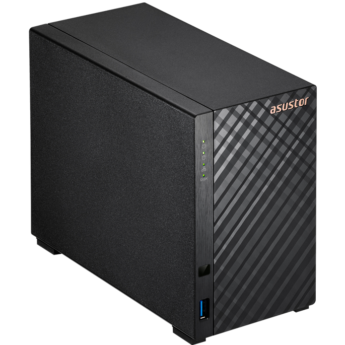 A large main feature product image of Asustor DRIVESTORE 2 Gen2 2 Bay NAS - 1.7GHz Quad-Core, 1GB RAM, 2.5GbE