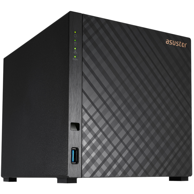 A large main feature product image of Asustor DRIVESTORE 4 Gen2 4 Bay NAS - 1.7GHz Quad-Core, 1GB RAM, 2.5GbE
