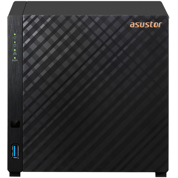 A large main feature product image of Asustor DRIVESTORE 4 Gen2 4 Bay NAS - 1.7GHz Quad-Core, 1GB RAM, 2.5GbE