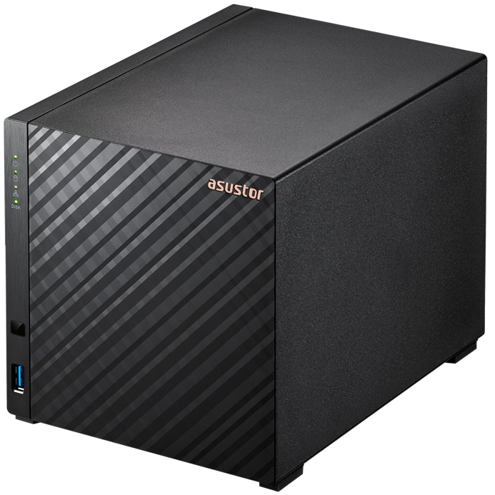 A large main feature product image of Asustor DRIVESTORE 4 Gen2 4 Bay NAS - 1.7GHz Quad-Core, 1GB RAM, 2.5GbE