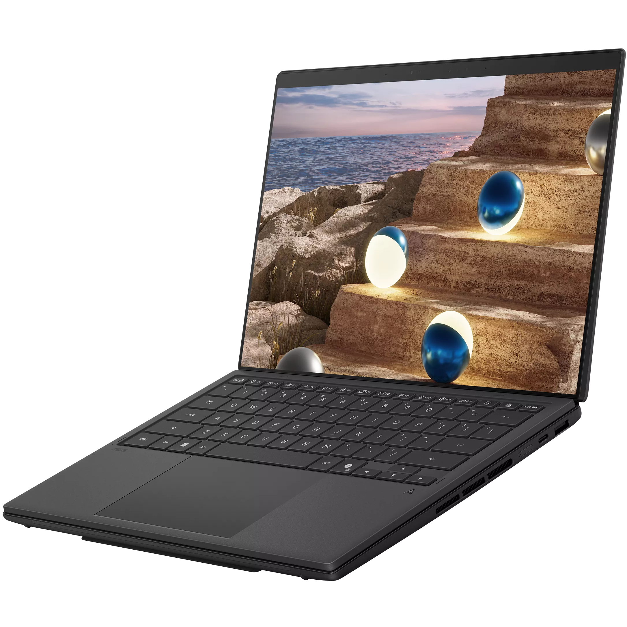 A large main feature product image of ASUS Zenbook Duo (UX5406) - 14" 3K 144Hz OLED Touch, Ultra X7 358H, 32GB/1TB - Win 11 Notebook