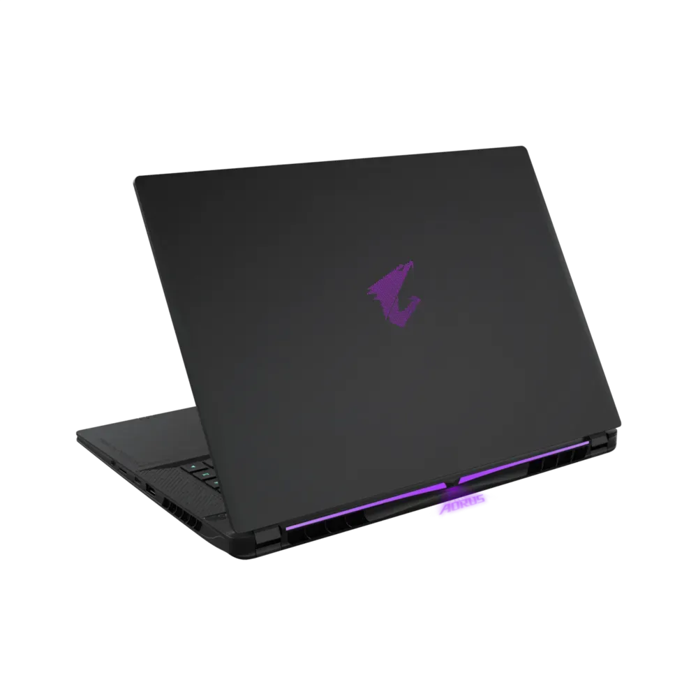 A large main feature product image of Gigabyte AORUS MASTER 16 (6ZJ) - 16" OLED 240Hz, Ryzen 9 9955HX3D, RTX 5090, 32GB/1TB - Win 11 Gaming Notebook