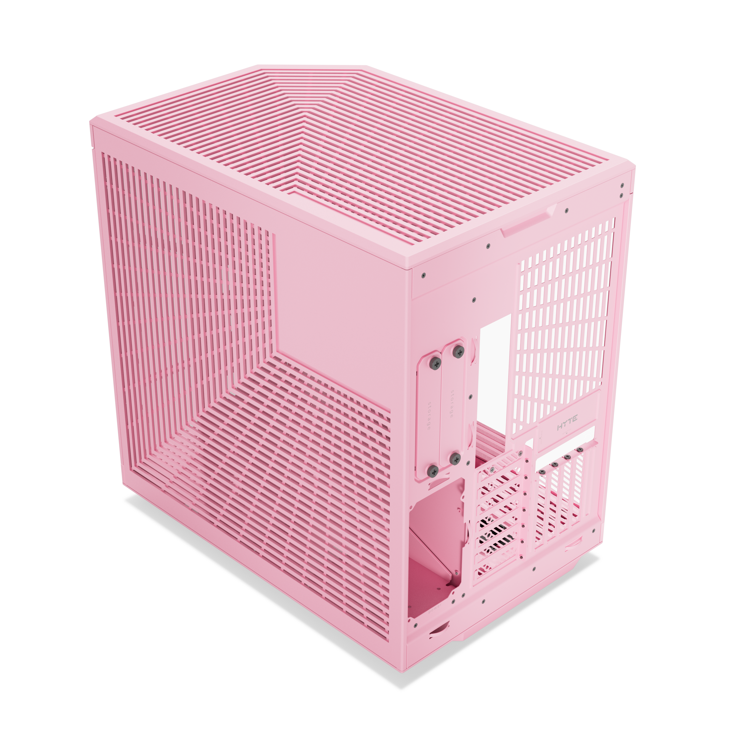 A large main feature product image of EX-DEMO HYTE Y70 Tempered Glass Mid Tower Case (Strawberry Milk)