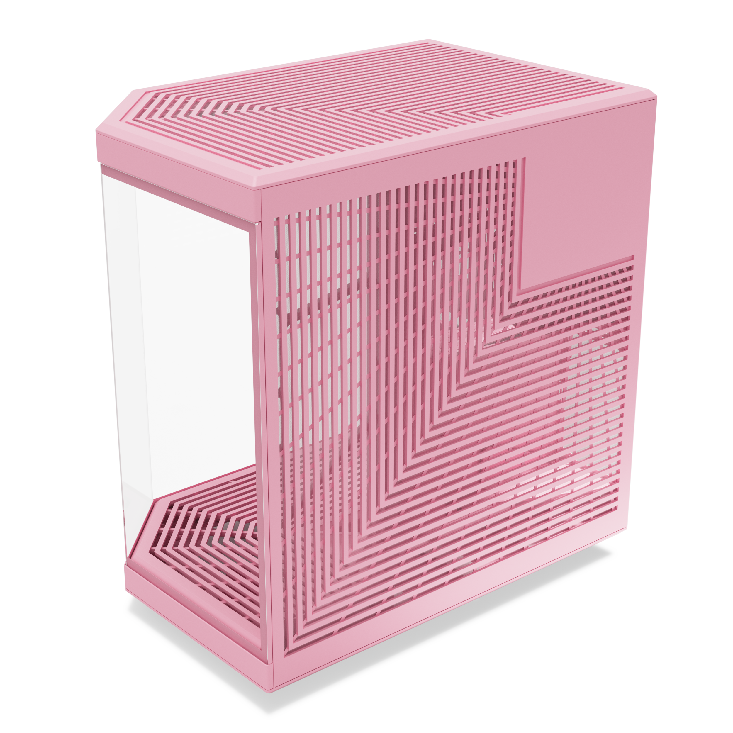 A large main feature product image of EX-DEMO HYTE Y70 Tempered Glass Mid Tower Case (Strawberry Milk)
