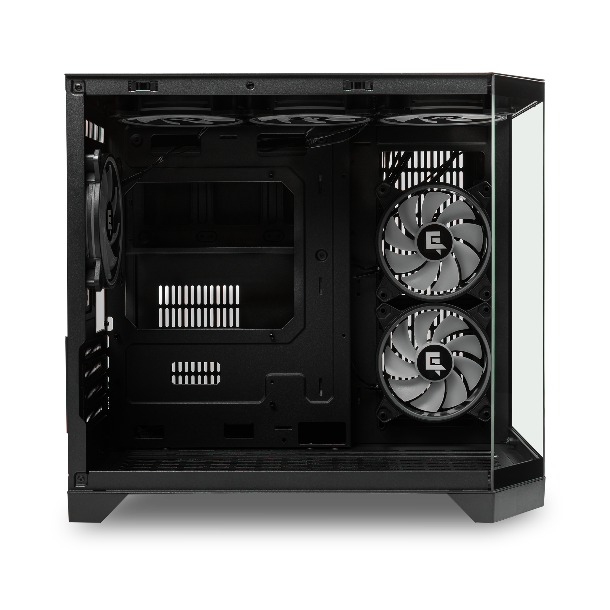 A large main feature product image of EX-DEMO GamerChief GlassView GV10 - Black