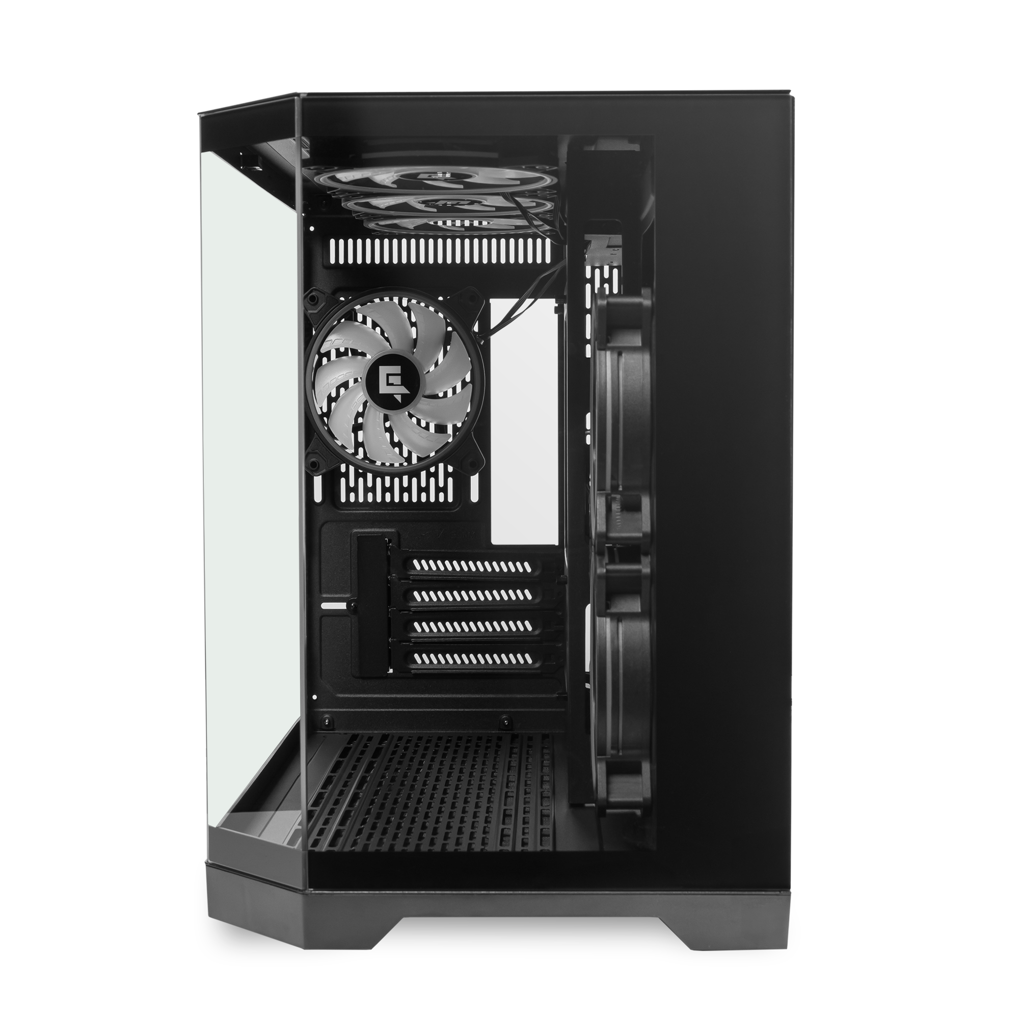 A large main feature product image of EX-DEMO GamerChief GlassView GV10 - Black