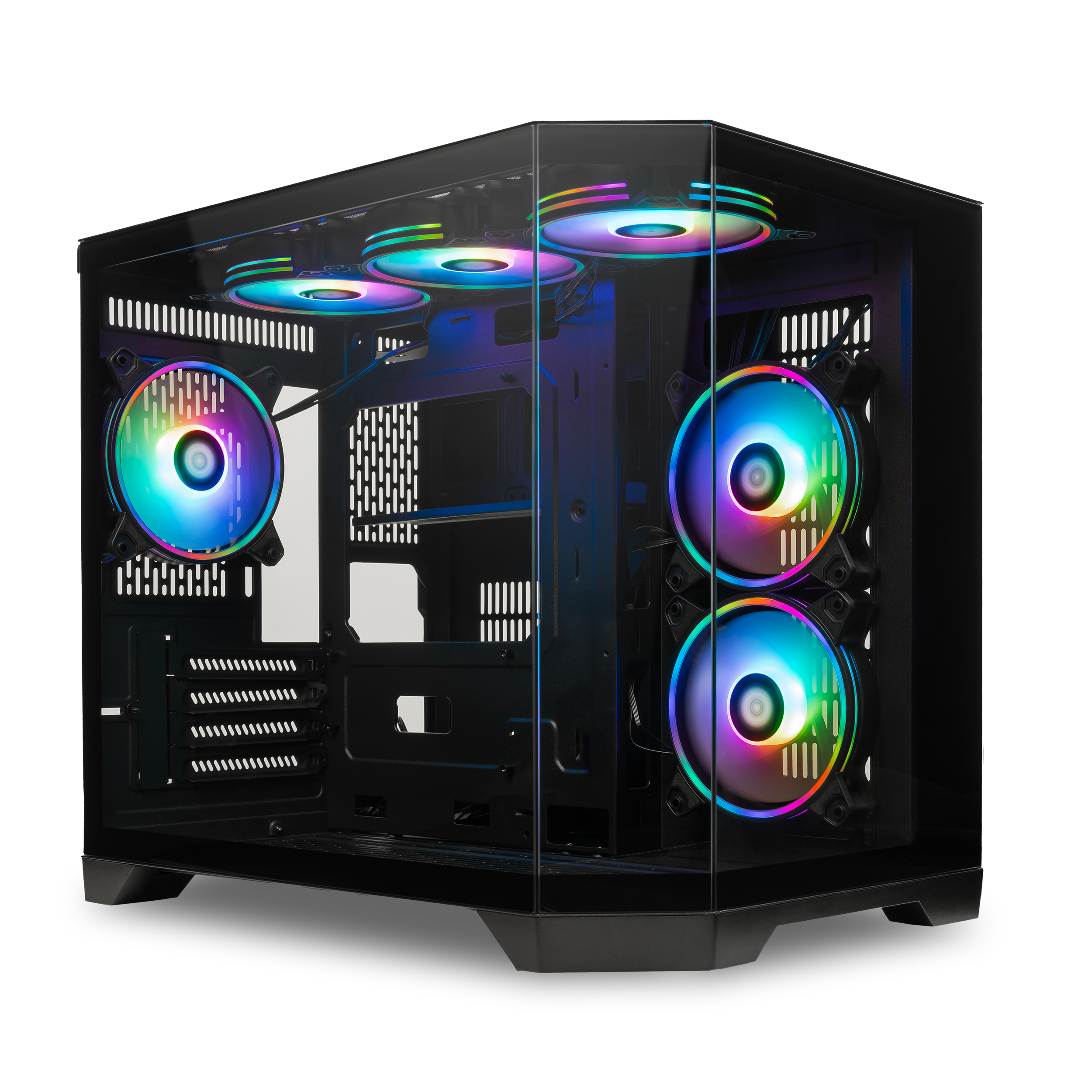 A large main feature product image of EX-DEMO GamerChief GlassView GV10 - Black