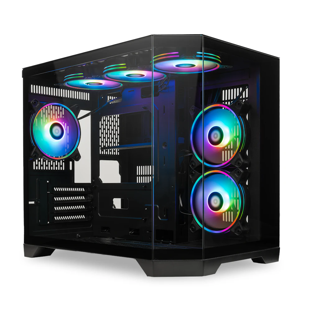 A large main feature product image of EX-DEMO GamerChief GlassView GV10 - Black