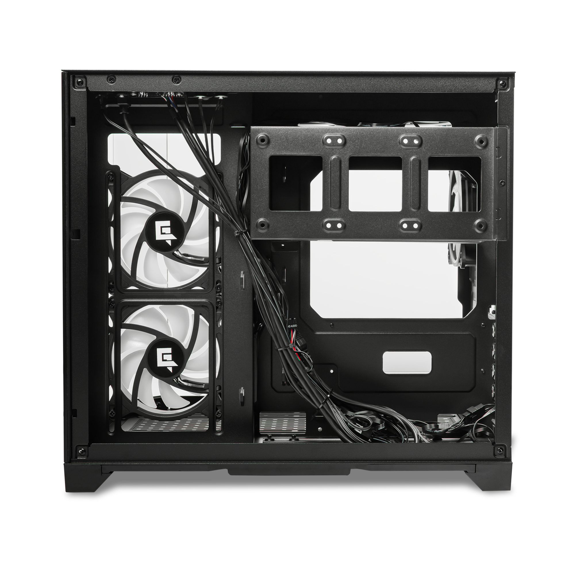 A large main feature product image of EX-DEMO GamerChief GlassView GV10 - Black