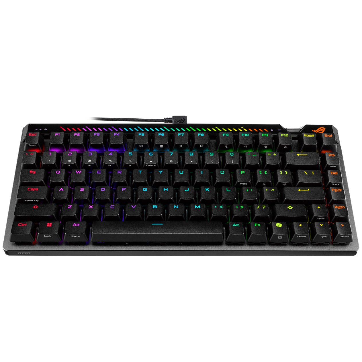 A large main feature product image of EX-DEMO ASUS ROG Falchion ACE 75 HE Mechanical Gaming Keyboard - ROG HFX Magnetic Switch (Black)