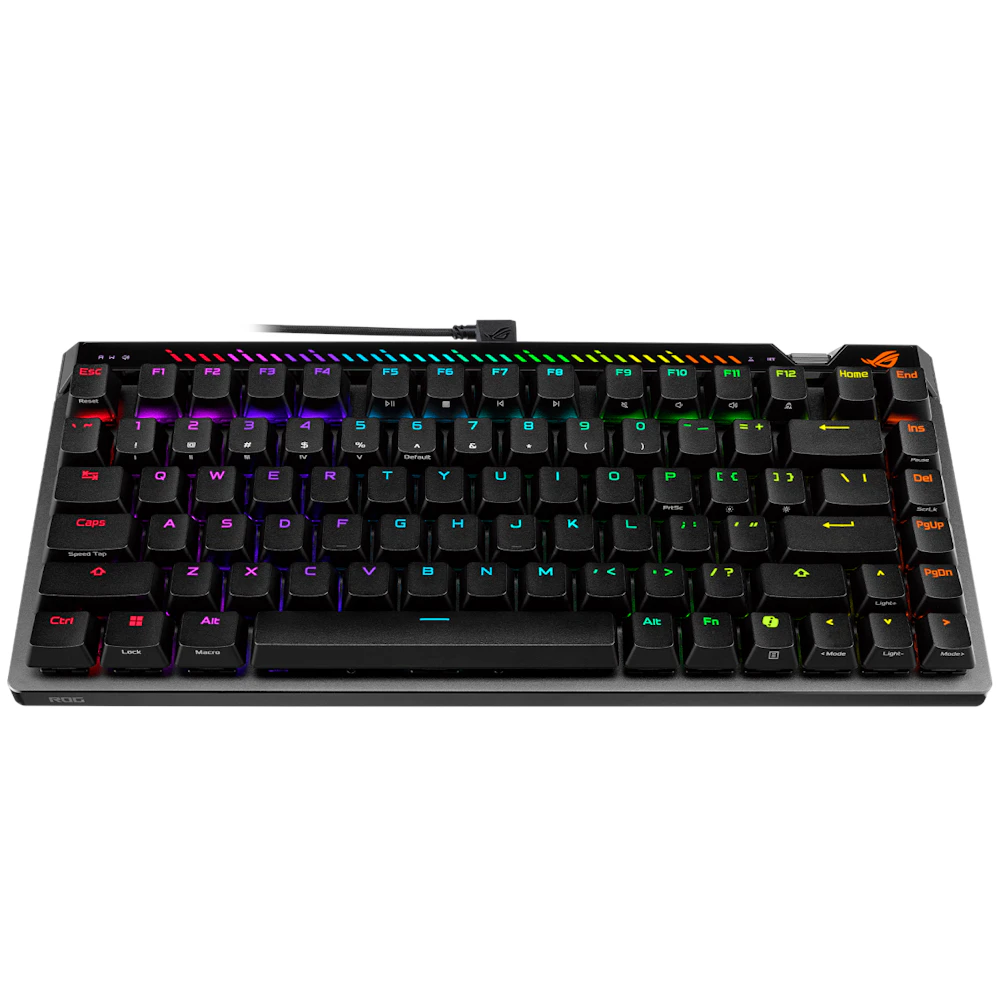 A large main feature product image of EX-DEMO ASUS ROG Falchion ACE 75 HE Mechanical Gaming Keyboard - ROG HFX Magnetic Switch (Black)