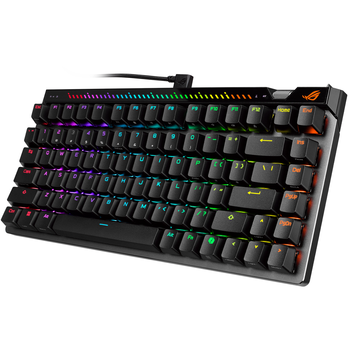 A large main feature product image of EX-DEMO ASUS ROG Falchion ACE 75 HE Mechanical Gaming Keyboard - ROG HFX Magnetic Switch (Black)