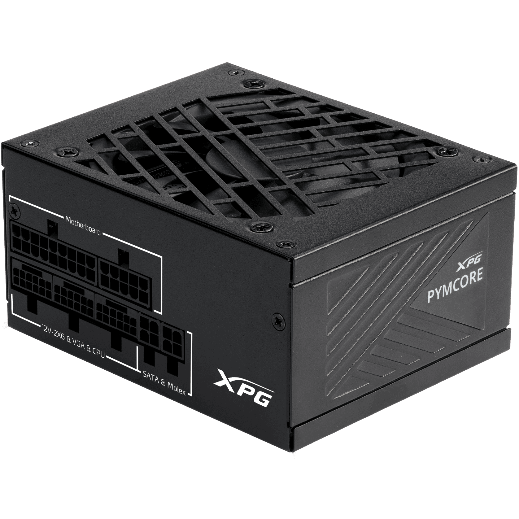 A large main feature product image of ADATA XPG Pymcore 850W Gold SFX Modular PSU