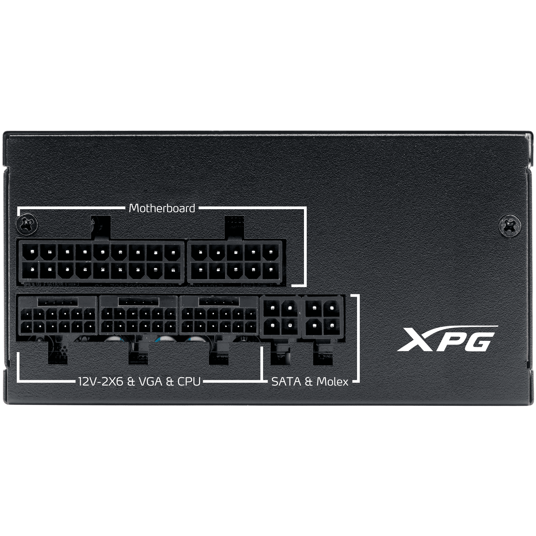 A large main feature product image of ADATA XPG Pymcore 850W Gold SFX Modular PSU