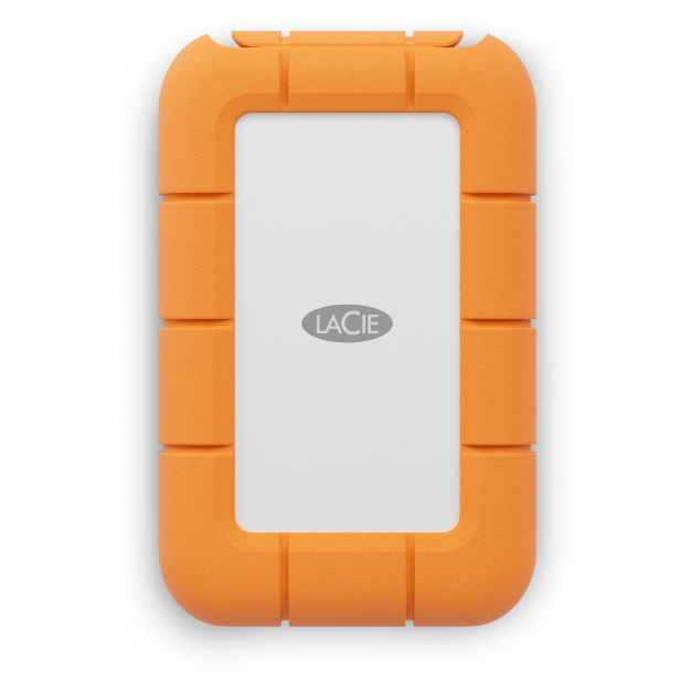 A large main feature product image of LaCie Rugged Mini USB-C Portable SSD - 2TB