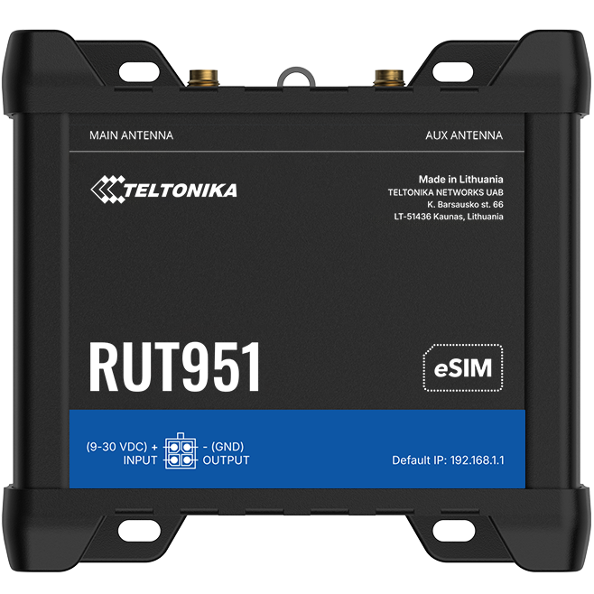 A large main feature product image of Teltonika RUT951 Industrial Cellular Router