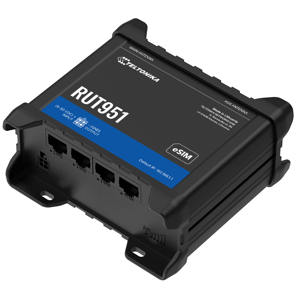 A large main feature product image of Teltonika RUT951 Industrial Cellular Router