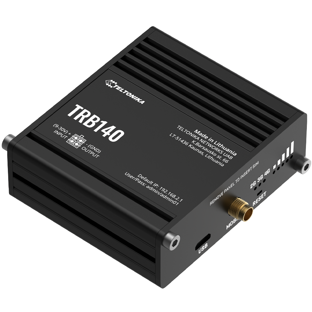 A large main feature product image of Teltonika TRB140 Industrial Rugged LTE Gateway