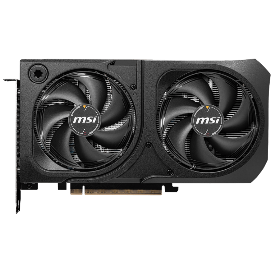A large main feature product image of MSI GeForce RTX 5060 Ti SHADOW 2X OC PLUS 16GB GDDR7