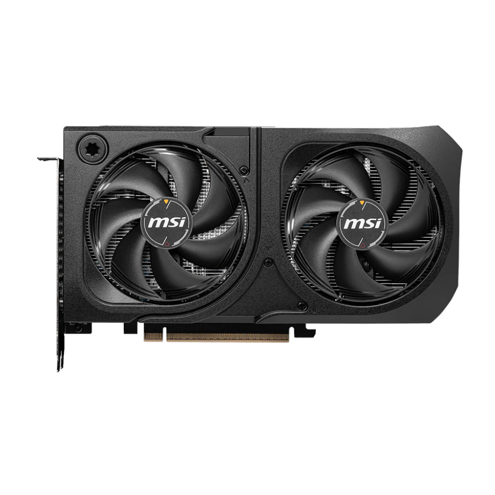 A large main feature product image of MSI GeForce RTX 5060 Ti SHADOW 2X OC PLUS 16GB GDDR7