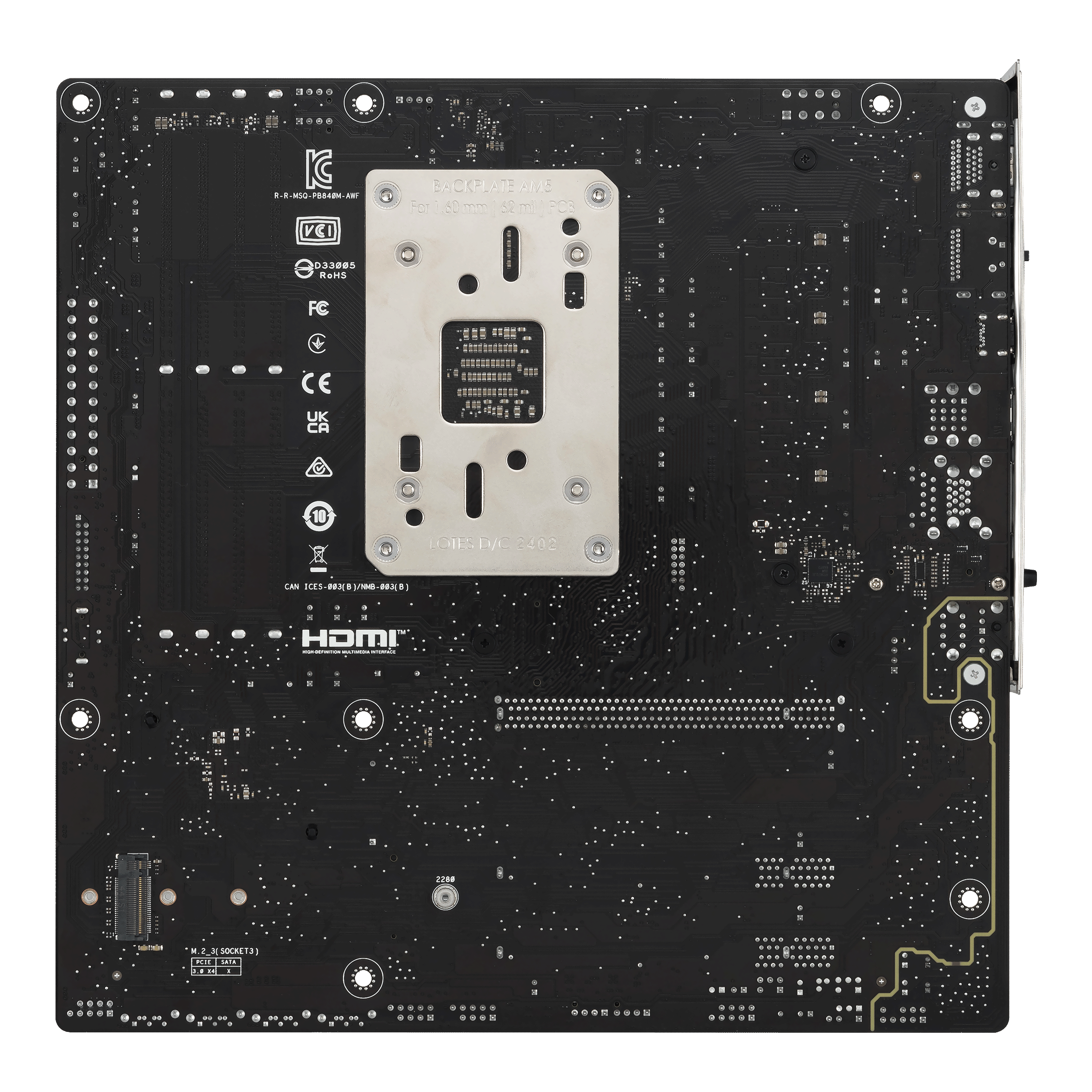 A large main feature product image of EX-DEMO ASUS PRIME B840M-A WiFi CSM AM5 mATX Desktop Motherboard