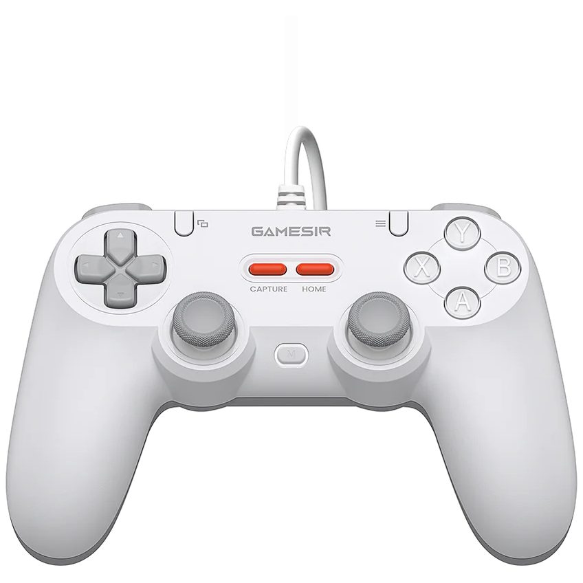 A large main feature product image of GameSir Tegenaria Lite Wired Symmetric Gaming Controller - Retro White