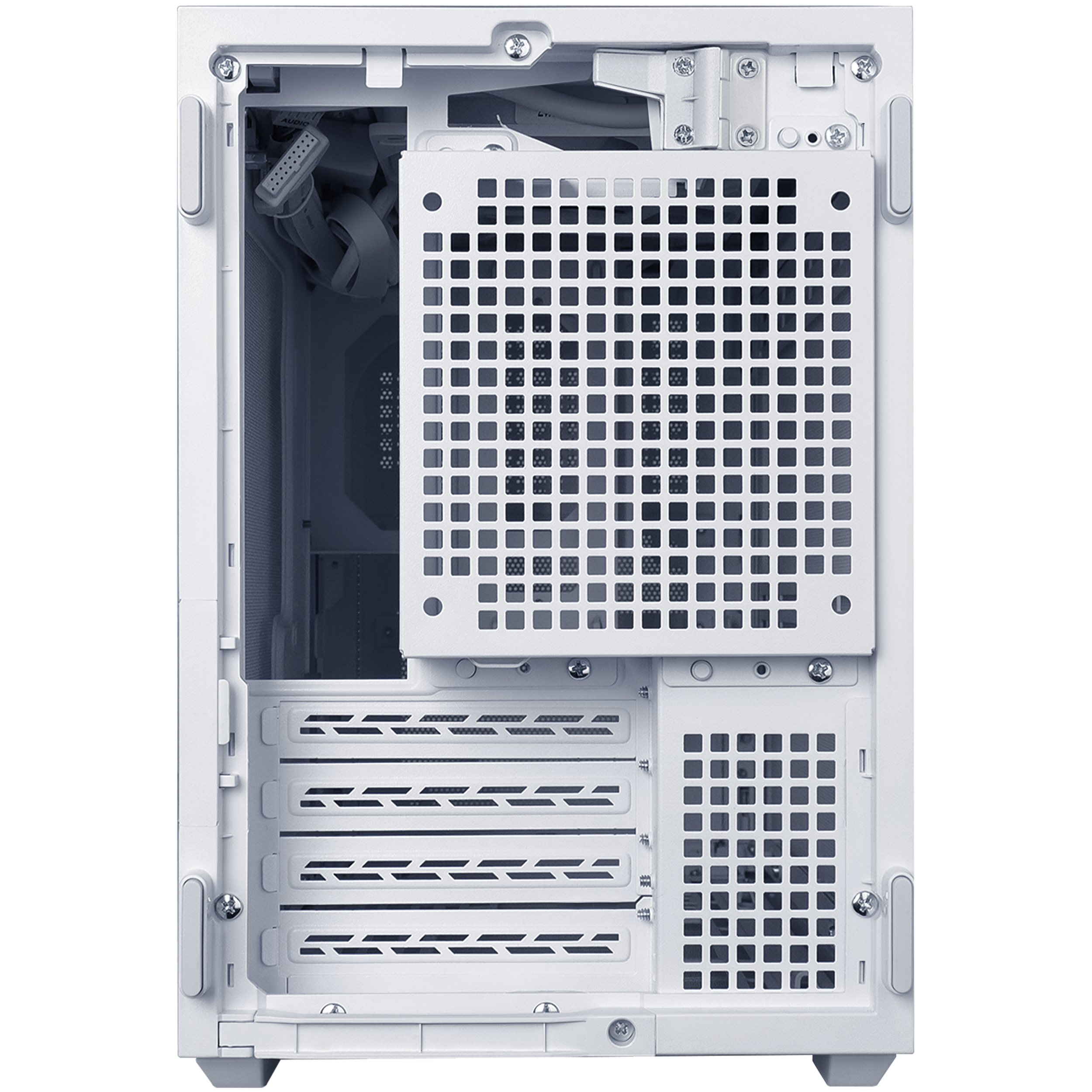 A large main feature product image of Lian Li DAN-B4 Wooden 21.3L Compact mATX Case (White)
