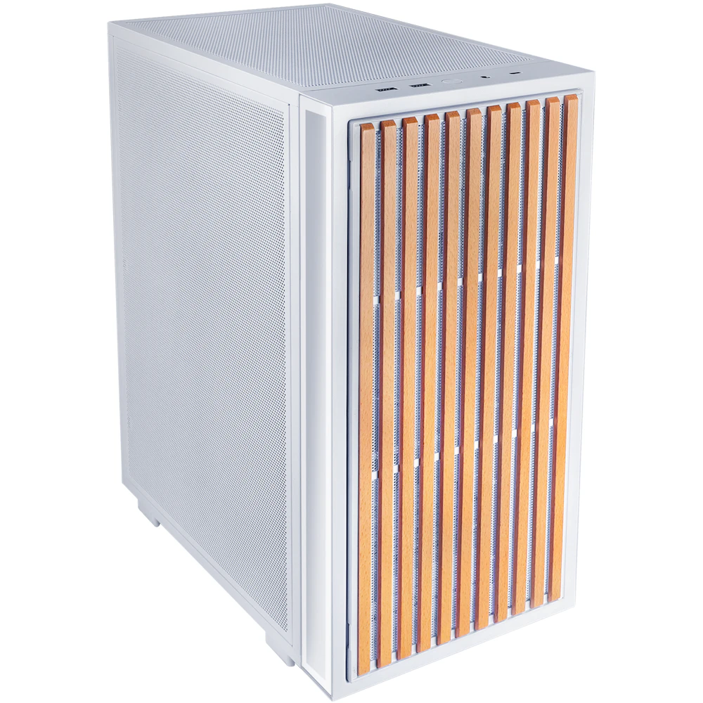 A large main feature product image of Lian Li Vertical AeroDeck for B4-mATX (White)
