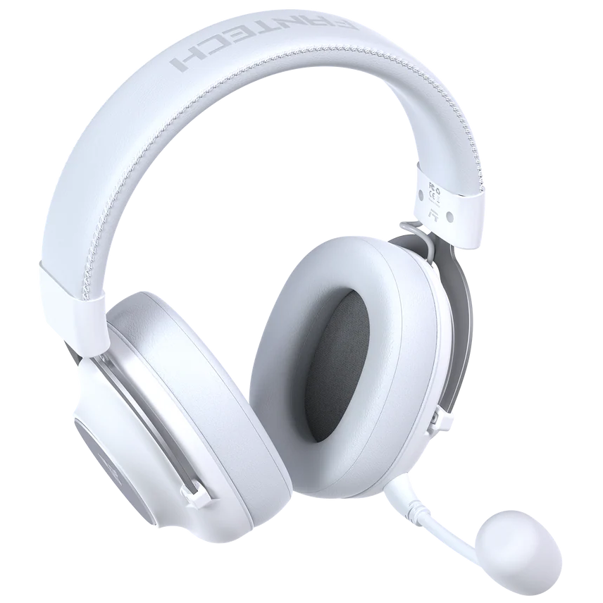 A large main feature product image of Fantech WHG05 STELLAR Wireless Bluetooth Dual Microphones Multi-platform Headset - White