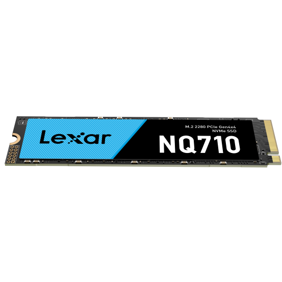 A large main feature product image of Lexar NQ710 PCIe Gen4 NVMe M.2 SSD - 500GB