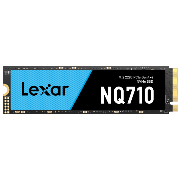 A large main feature product image of Lexar NQ710 PCIe Gen4 NVMe M.2 SSD - 500GB